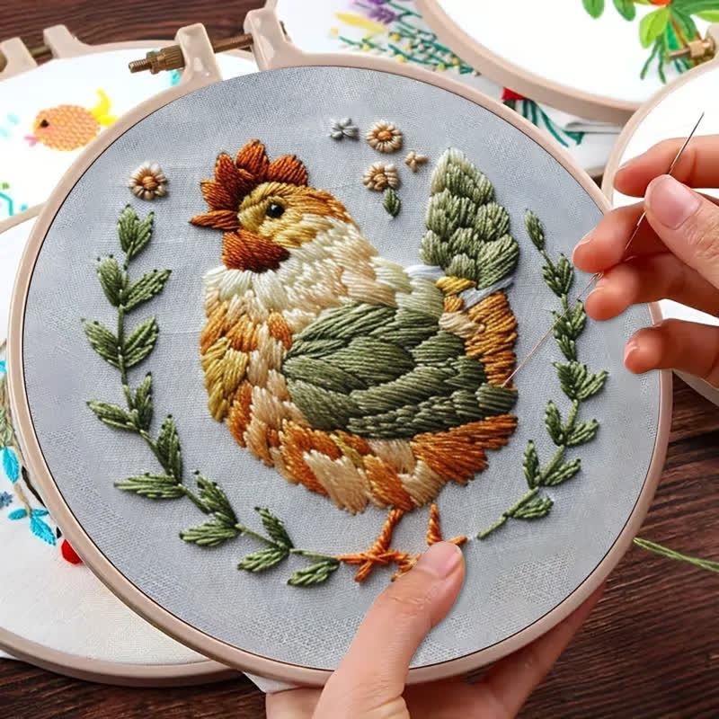 Rubbyoo Embroidery Kit - Floral Chicken - image 2