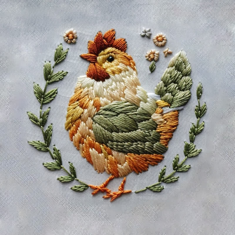 Rubbyoo Embroidery Kit - Floral Chicken - image 9