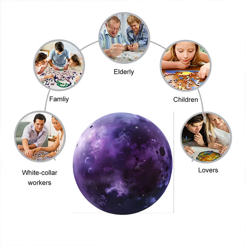 Rubbyoo Purple Cybernetic Planet - Wooden Jigsaw Puzzle - image 2