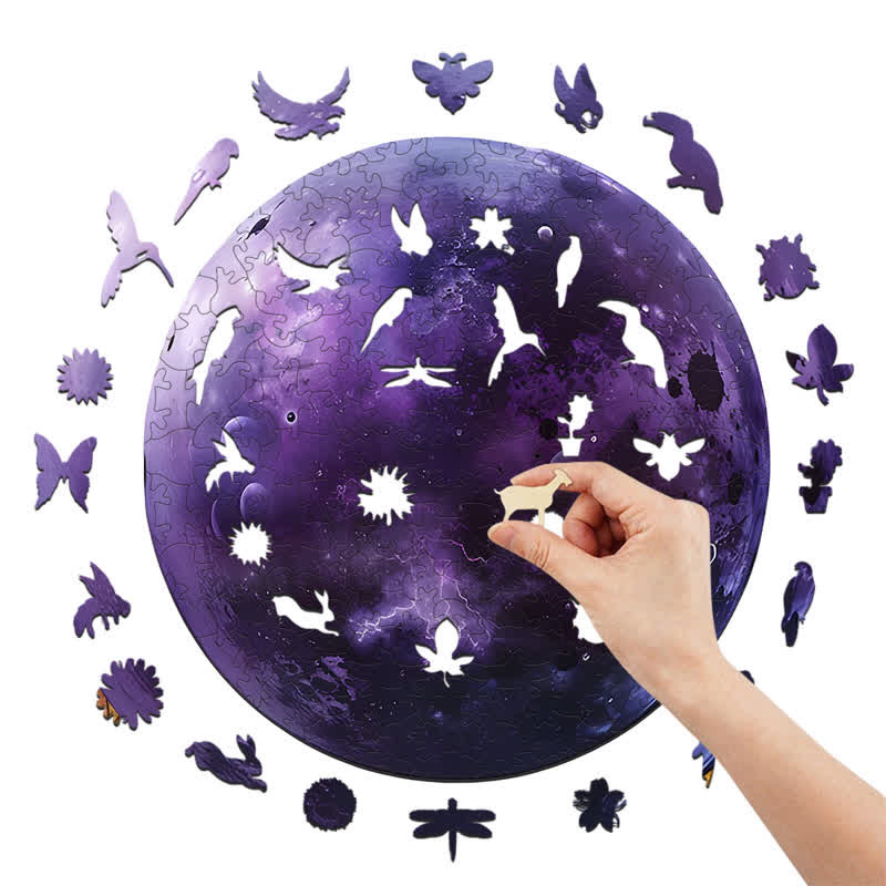 Rubbyoo Purple Cybernetic Planet - Wooden Jigsaw Puzzle - image 6