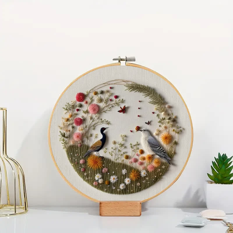 Rubbyoo Embroidery Kit - Peacock And Bird Art Deco Handmade - image 2