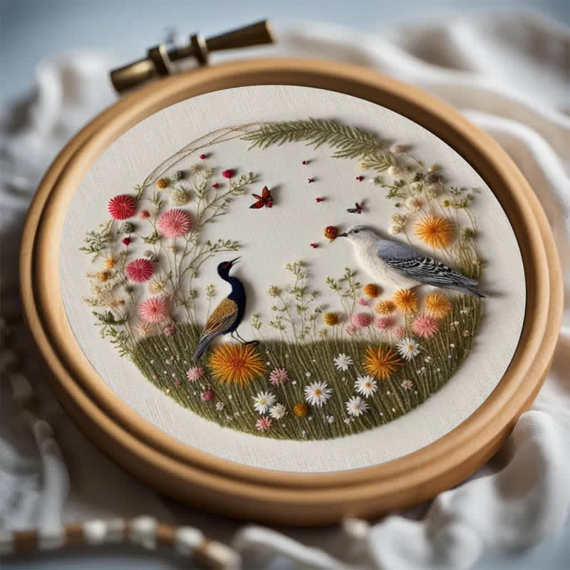 Rubbyoo Embroidery Kit - Peacock And Bird Art Deco Handmade - image 4