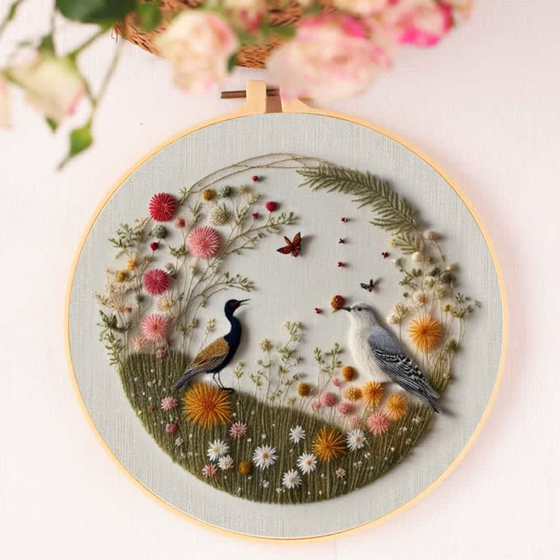 Rubbyoo Embroidery Kit - Peacock And Bird Art Deco Handmade - image 3