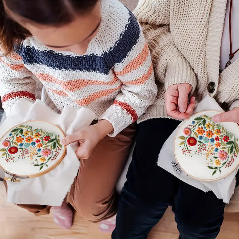 Rubbyoo Embroidery Kit - Meadow Flowers Needlecraft Kit Wall Art - image 2