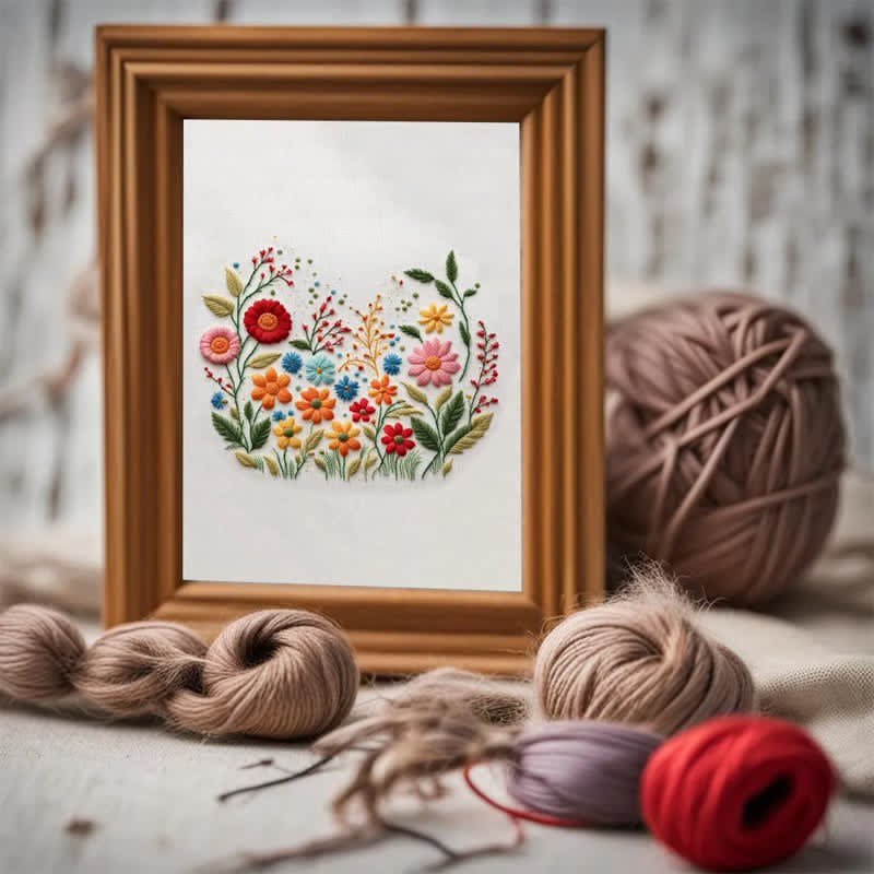 Rubbyoo Embroidery Kit - Meadow Flowers Needlecraft Kit Wall Art - image 4
