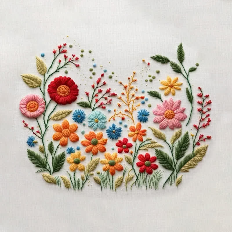 Rubbyoo Embroidery Kit - Meadow Flowers Needlecraft Kit Wall Art - image 6