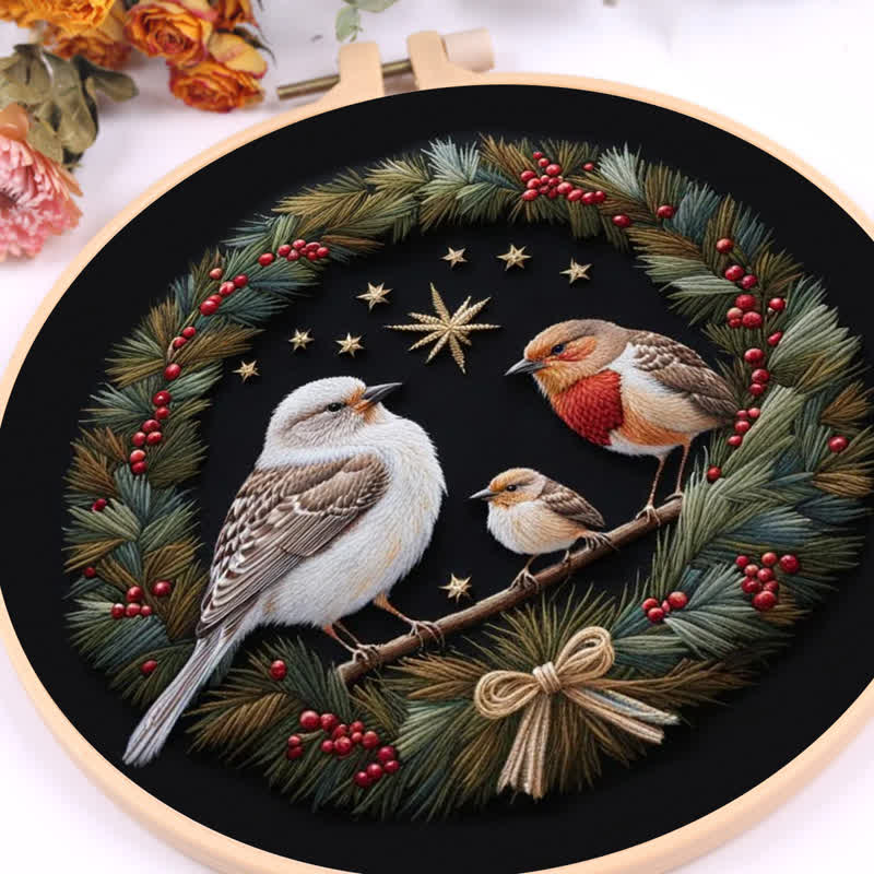 Rubbyoo Embroidery Kit -  Bird Family - image 6