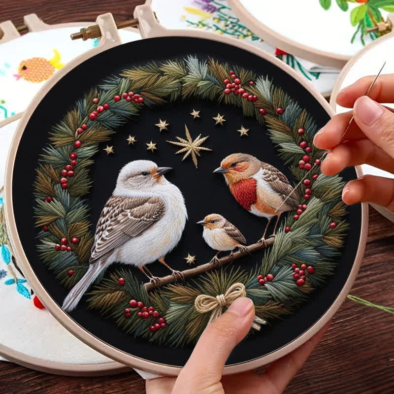 Rubbyoo Embroidery Kit -  Bird Family - image 5