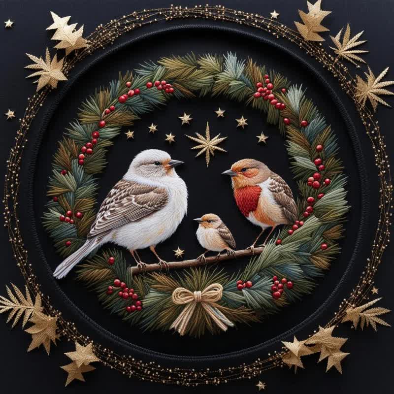 Rubbyoo Embroidery Kit -  Bird Family - image 10