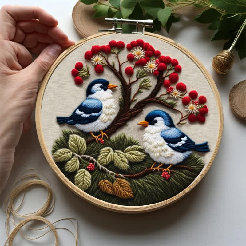 Rubbyoo Embroidery Kit - Hand Stitch Cute Little Blue Bird For Craft Lover - image 2