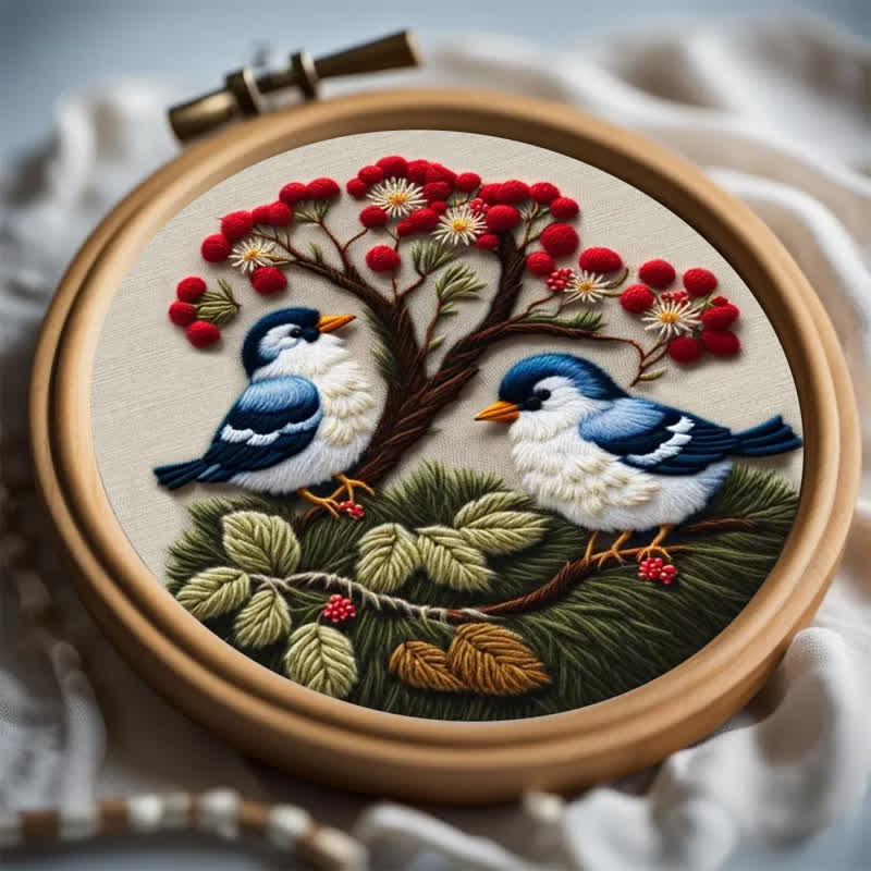 Rubbyoo Embroidery Kit - Hand Stitch Cute Little Blue Bird For Craft Lover - image 1