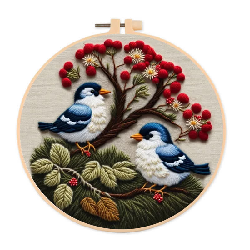 Rubbyoo Embroidery Kit - Hand Stitch Cute Little Blue Bird For Craft Lover - 20*20cm - image 0