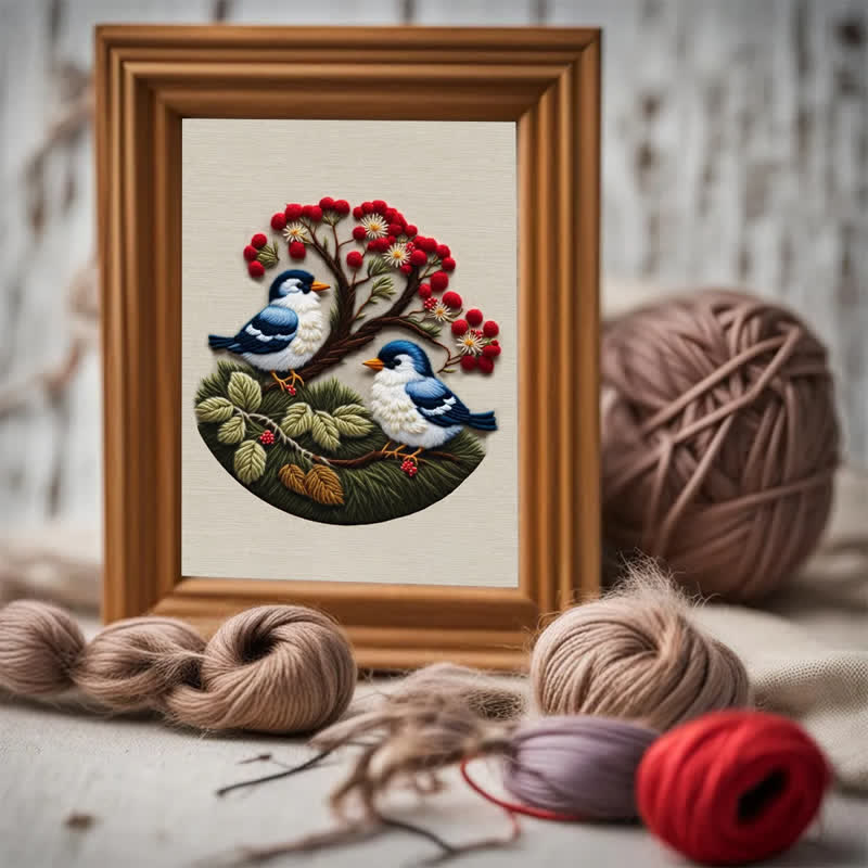 Rubbyoo Embroidery Kit - Hand Stitch Cute Little Blue Bird For Craft Lover - image 5