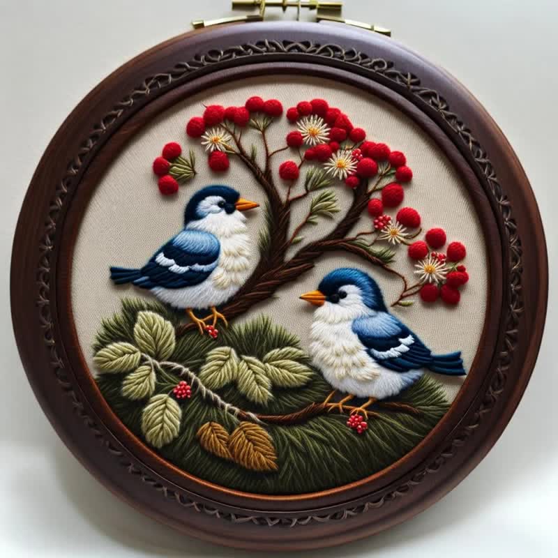 Rubbyoo Embroidery Kit - Hand Stitch Cute Little Blue Bird For Craft Lover - image 3