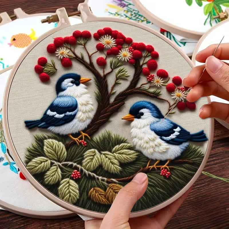 Rubbyoo Embroidery Kit - Hand Stitch Cute Little Blue Bird For Craft Lover - image 8