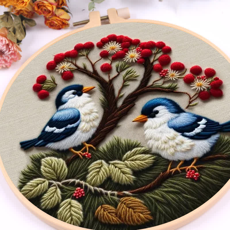 Rubbyoo Embroidery Kit - Hand Stitch Cute Little Blue Bird For Craft Lover - image 7