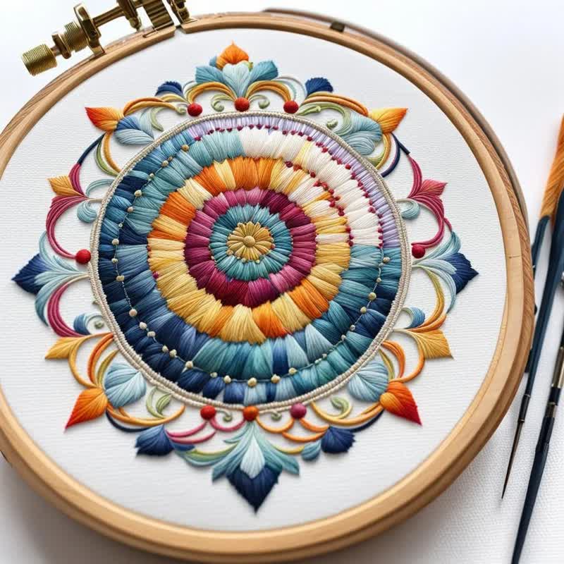 Rubbyoo Embroidery Kit - Mandala Home Decor Craft Kit Handmade - image 1