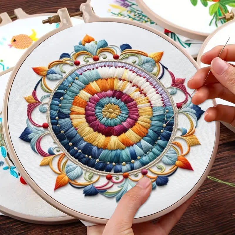 Rubbyoo Embroidery Kit - Mandala Home Decor Craft Kit Handmade - image 3