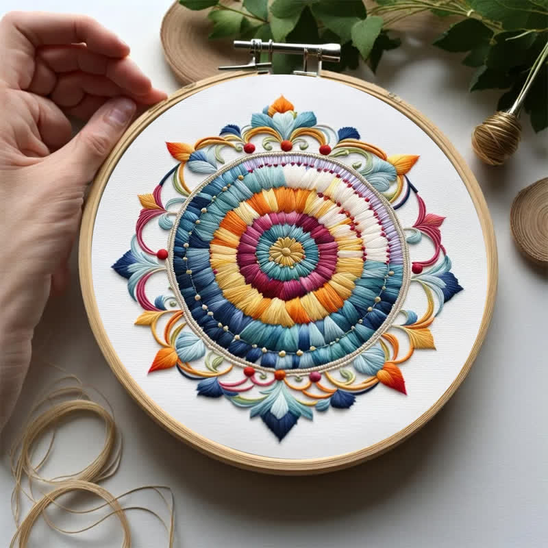 Rubbyoo Embroidery Kit - Mandala Home Decor Craft Kit Handmade - image 2