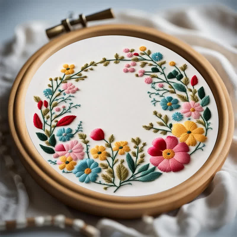 Rubbyoo Embroidery Kit - Flowers Diy Kit For Women - image 3