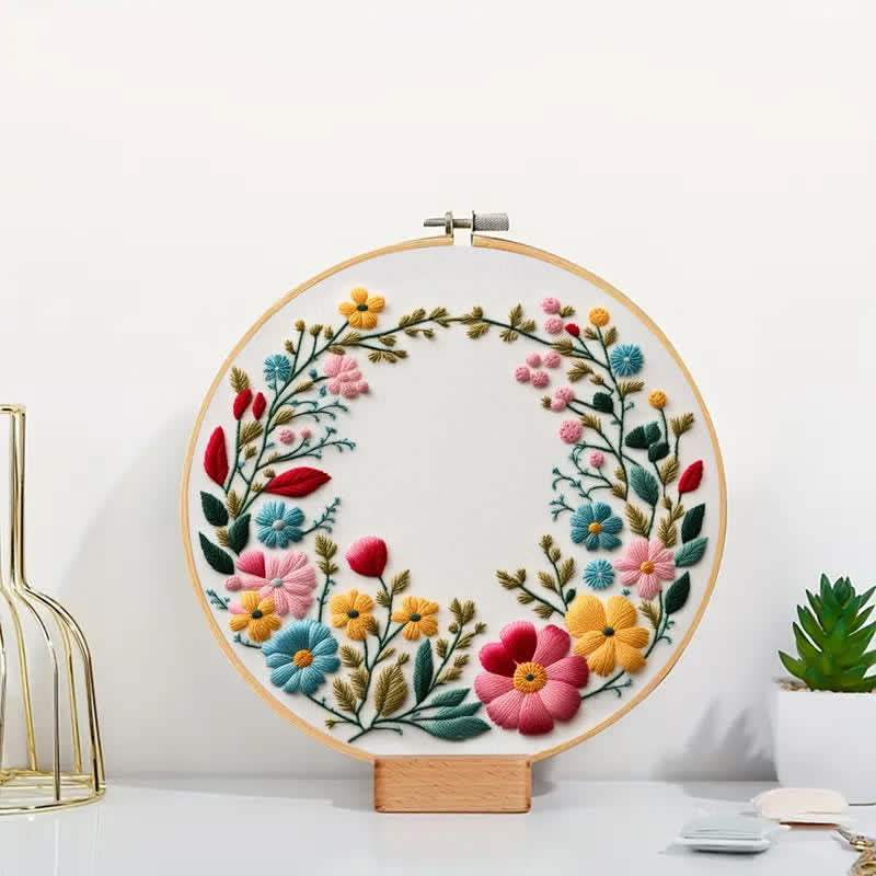 Rubbyoo Embroidery Kit - Flowers Diy Kit For Women - image 4