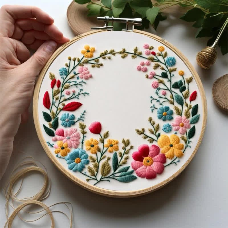 Rubbyoo Embroidery Kit - Flowers Diy Kit For Women - image 2