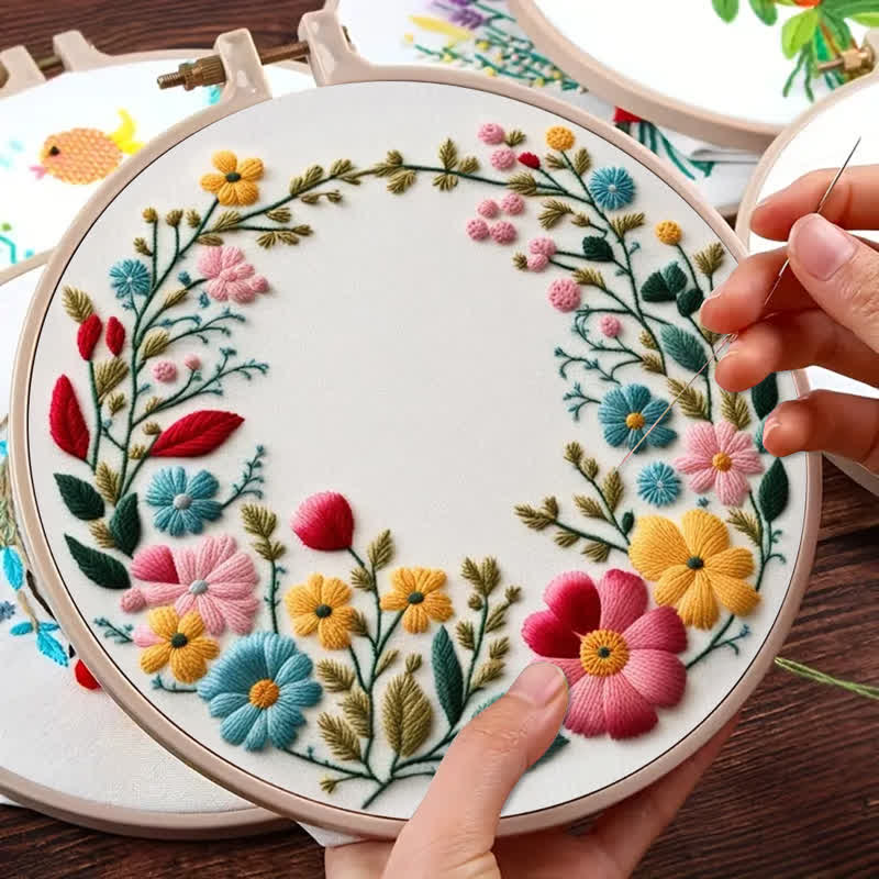 Rubbyoo Embroidery Kit - Flowers Diy Kit For Women - image 9