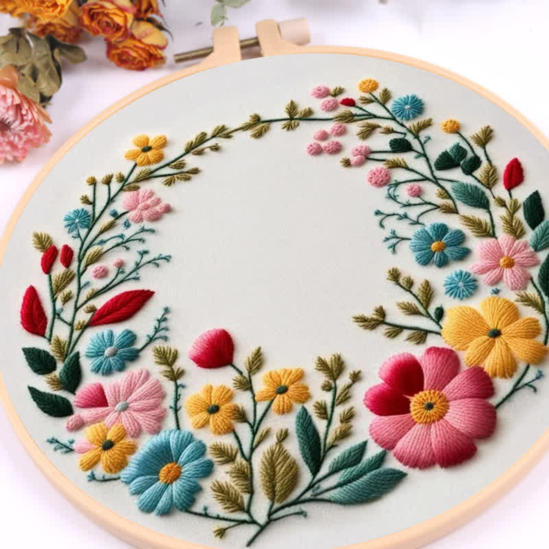 Rubbyoo Embroidery Kit - Flowers Diy Kit For Women - image 10