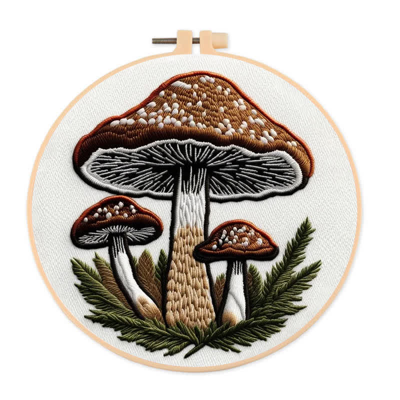 Rubbyoo Embroidery Kit - Mushroom - 20*20cm - image 0