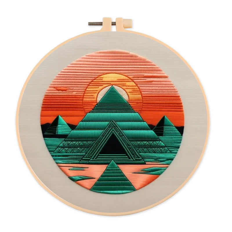 Rubbyoo Embroidery Kit - Pyramid Sunset - 20*20cm - image 0