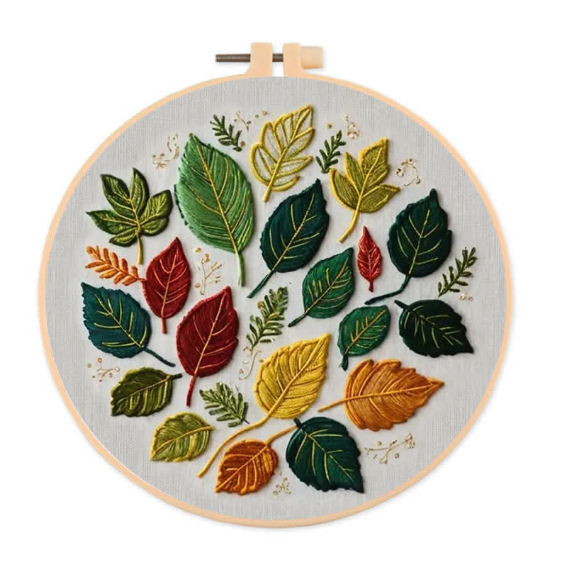 Rubbyoo Embroidery Kit - Fallen Leaves - 20*20cm - image 0