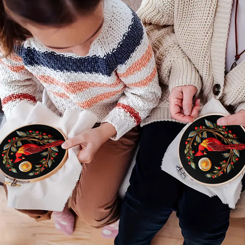 Rubbyoo Embroidery Kit - Elegant Cardinal DIY Hoop Art for Beginners - image 7