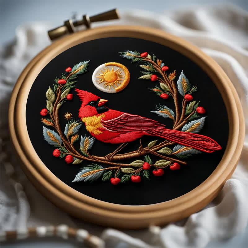 Rubbyoo Embroidery Kit - Elegant Cardinal DIY Hoop Art for Beginners - image 8