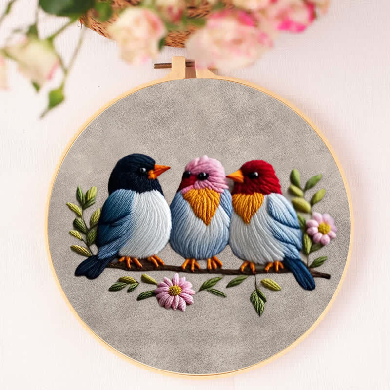 Rubbyoo Embroidery Kit - Three Baby Birds - image 4