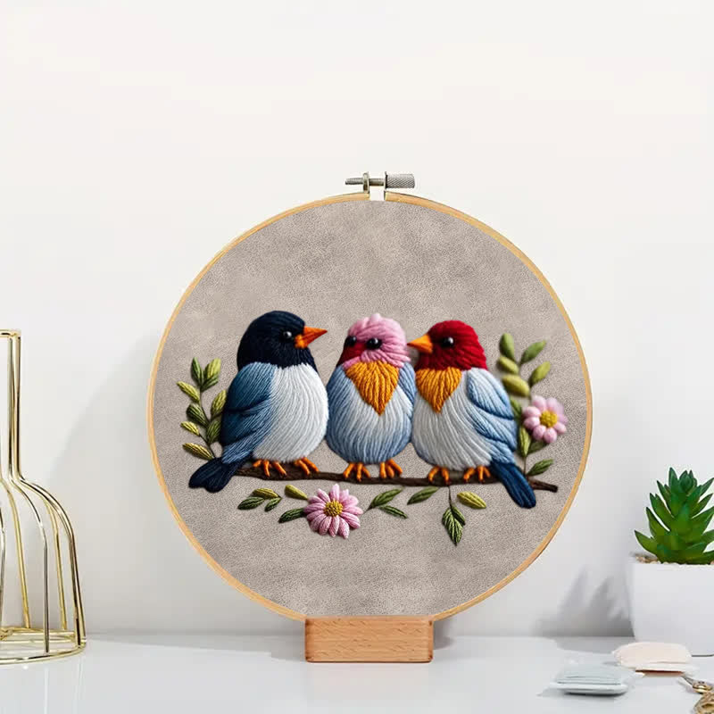 Rubbyoo Embroidery Kit - Three Baby Birds - image 2