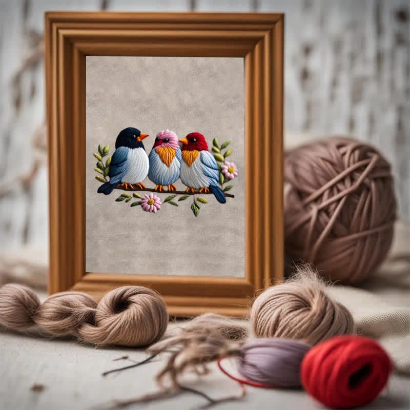 Rubbyoo Embroidery Kit - Three Baby Birds - image 3