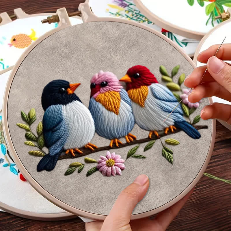 Rubbyoo Embroidery Kit - Three Baby Birds - image 8