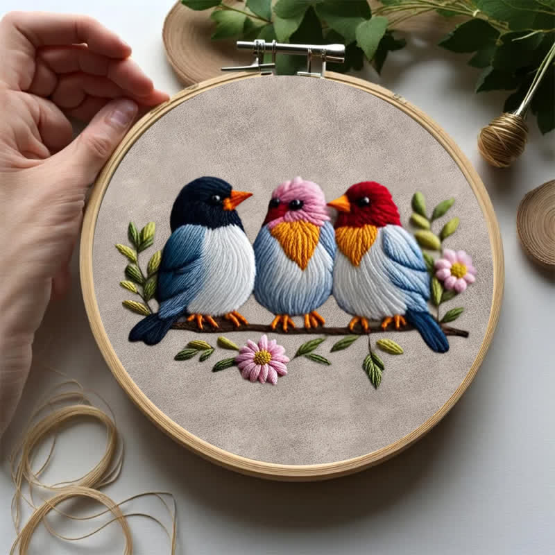 Rubbyoo Embroidery Kit - Three Baby Birds - image 7