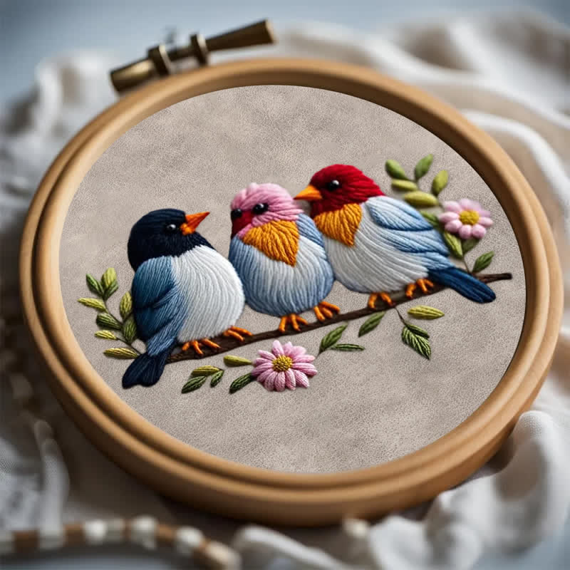 Rubbyoo Embroidery Kit - Three Baby Birds - image 6