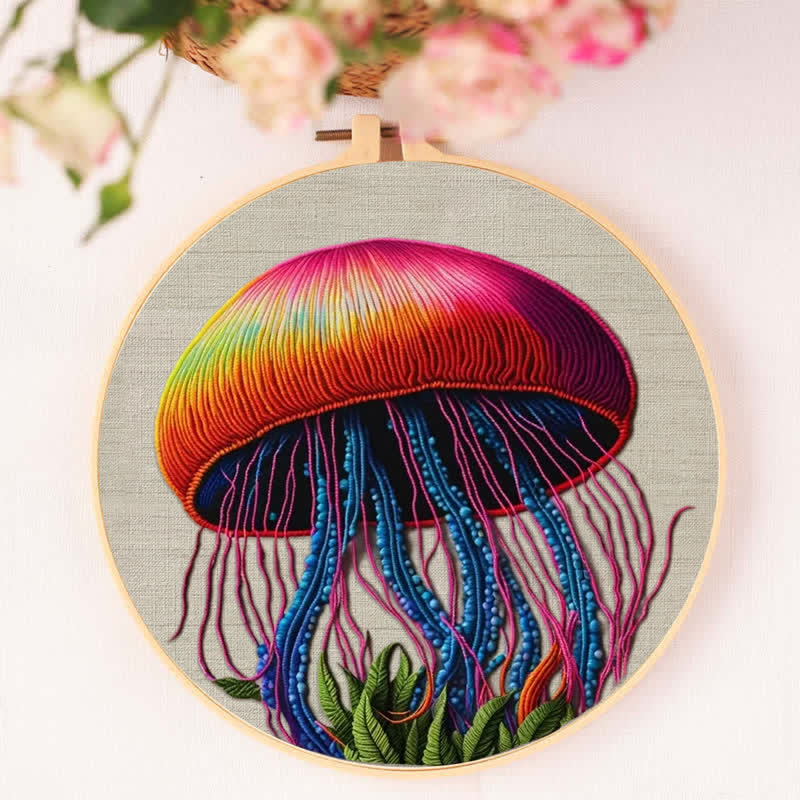 Rubbyoo Embroidery Kit - Colorful Jellyfish - image 4