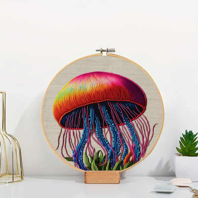 Rubbyoo Embroidery Kit - Colorful Jellyfish - image 2