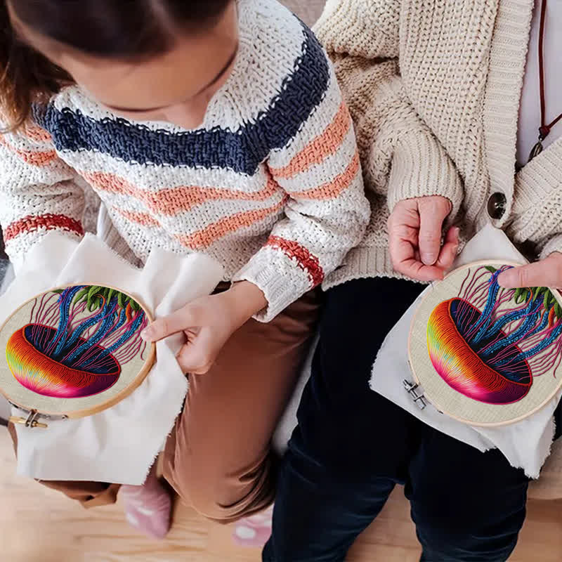 Rubbyoo Embroidery Kit - Colorful Jellyfish - image 5