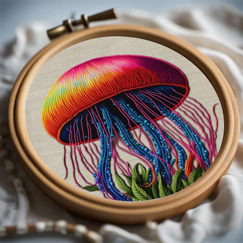 Rubbyoo Embroidery Kit - Colorful Jellyfish - image 6