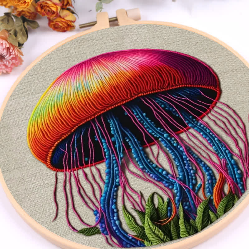 Rubbyoo Embroidery Kit - Colorful Jellyfish - image 9