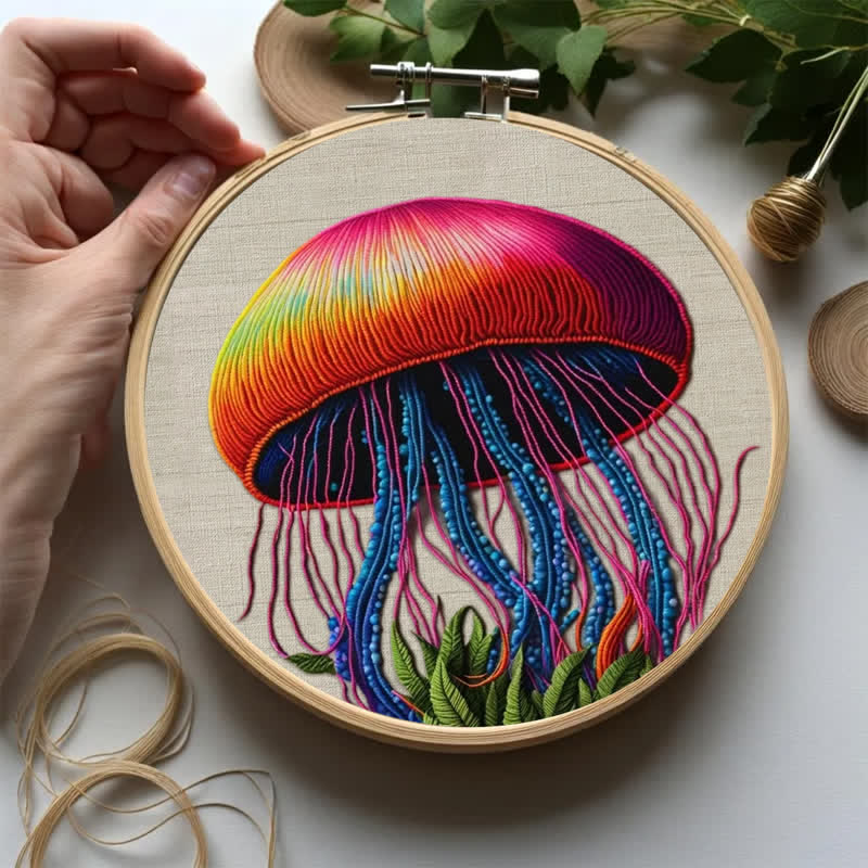 Rubbyoo Embroidery Kit - Colorful Jellyfish - image 7