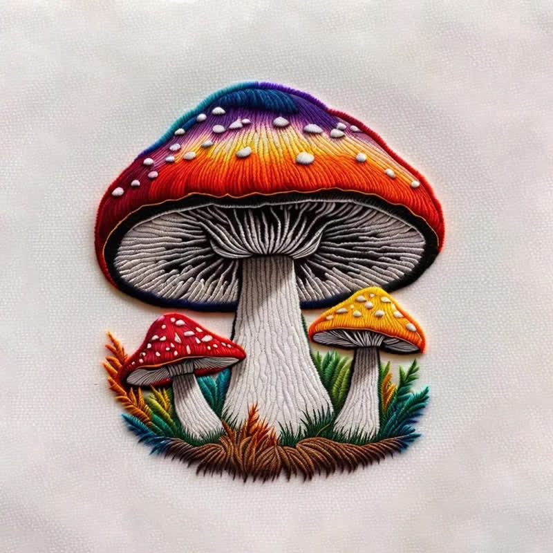 Rubbyoo Embroidery Kit - Cute Colorful Mushrooms - image 6