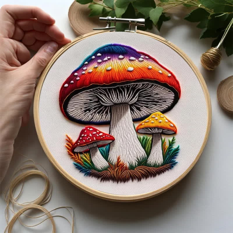 Rubbyoo Embroidery Kit - Cute Colorful Mushrooms - image 7