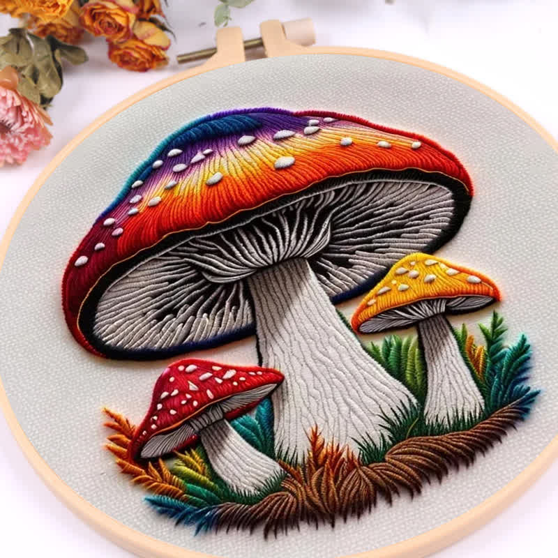 Rubbyoo Embroidery Kit - Cute Colorful Mushrooms - image 9
