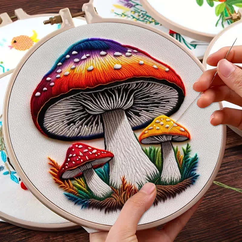 Rubbyoo Embroidery Kit - Cute Colorful Mushrooms - image 10