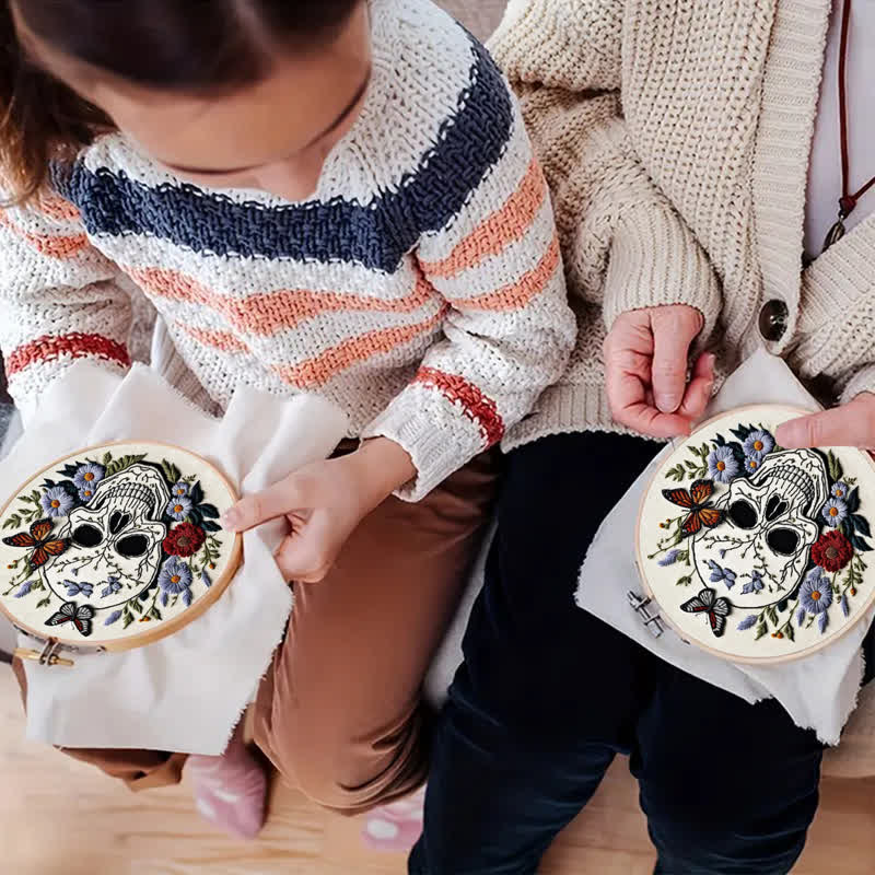 Rubbyoo Embroidery Kit -  Floral Skull Wall Art - image 7